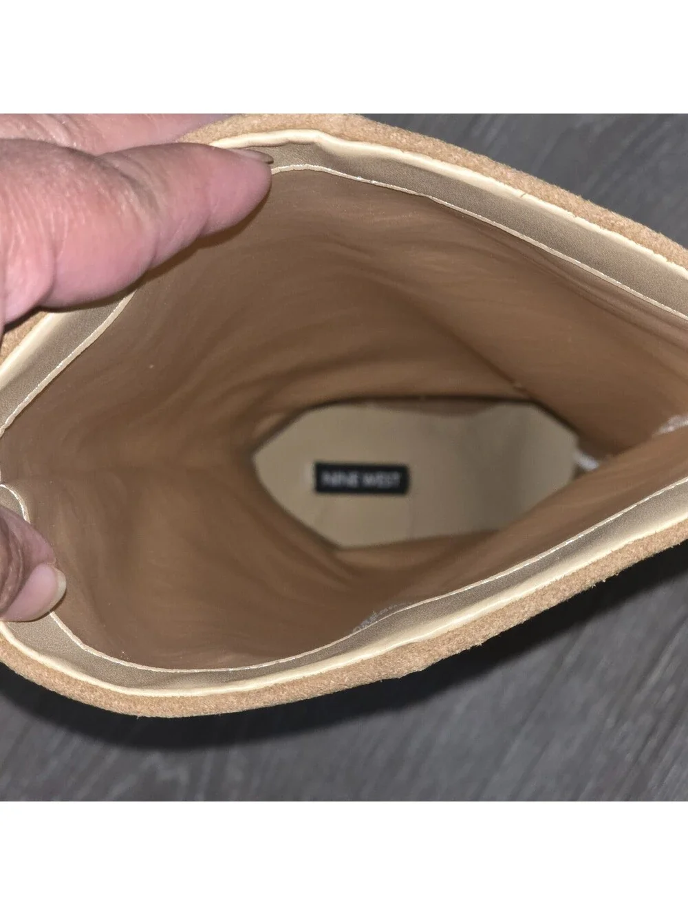 Nine West Brown Suede Knee-High Boots with Block Heel